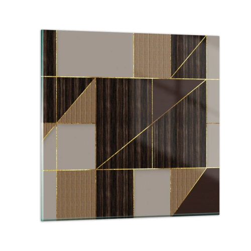 Quadro em vidro - Mosaico de bronzes e ouro - 70x70 cm