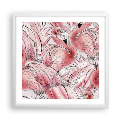 Pôster em moldura branca - Bird corps de ballet - 50x50 cm