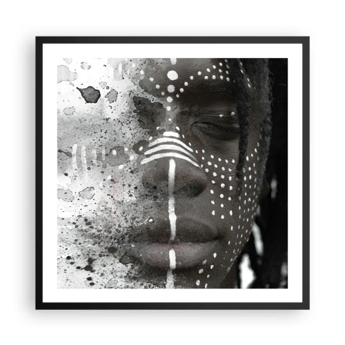 Pôster com moldura preta - Descubra o espírito primordial - 60x60 cm