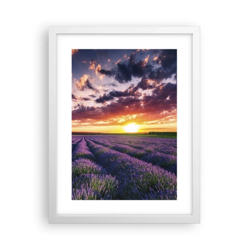 Pôster em moldura branca - O mundo da lavanda - 30x40 cm
