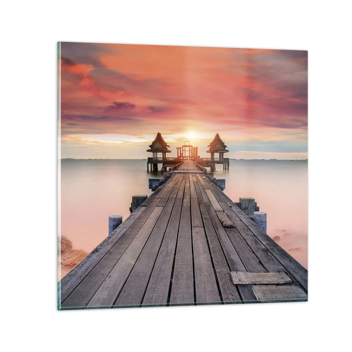 Quadro em vidro - De oeste para leste - 50x50 cm