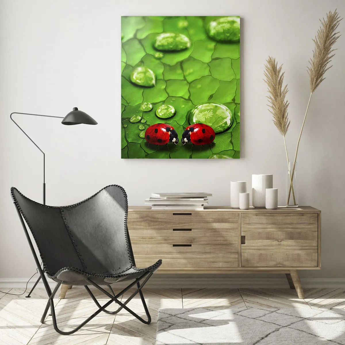 Quadro em vidro - Reunião em verde - 70x100 cm