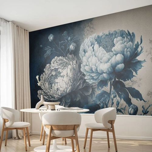 Papel de Parede Premium Canvas - Casal que combina - Flores, Clássico, Rococó - 400x280 cm
