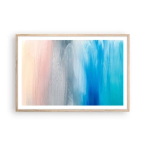 Pôster com moldura de carvalho claro - Elementos: ar - 91x61 cm