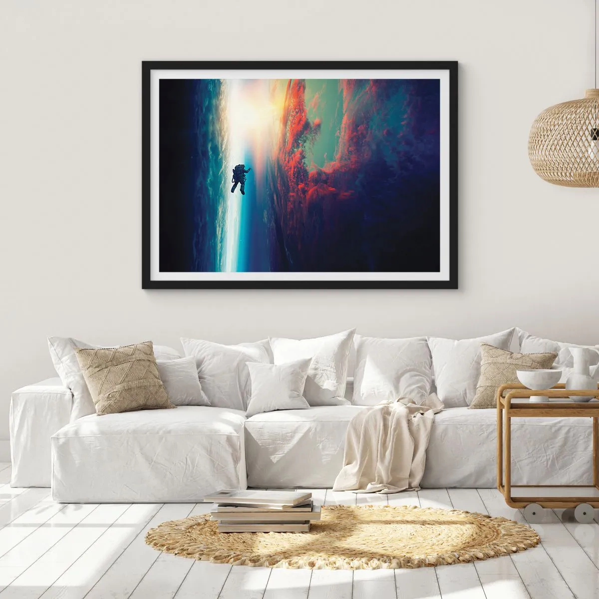 Pôster com moldura preta - Enfrentando o universo - 50x40 cm