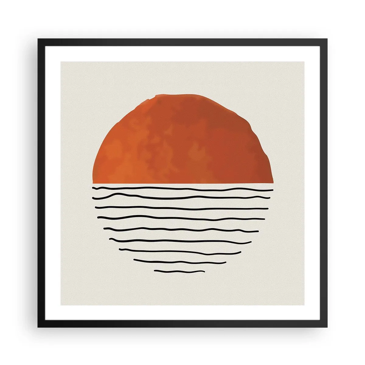 Pôster com moldura preta - No clima japonês - 60x60 cm