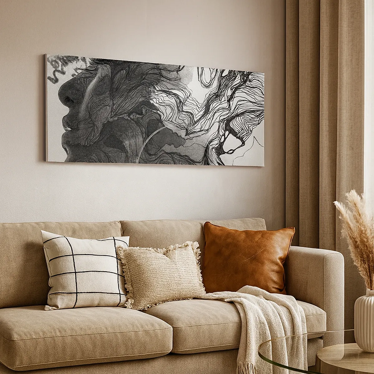 Quadro em tela - Entrelaçados em sonhos - 30x30 cm