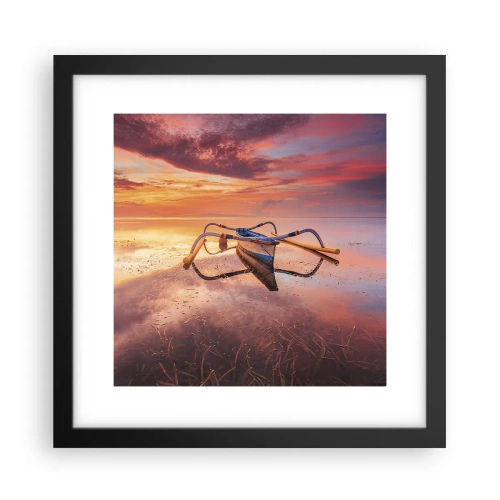 Pôster com moldura preta - A calma de uma noite tropical - 30x30 cm