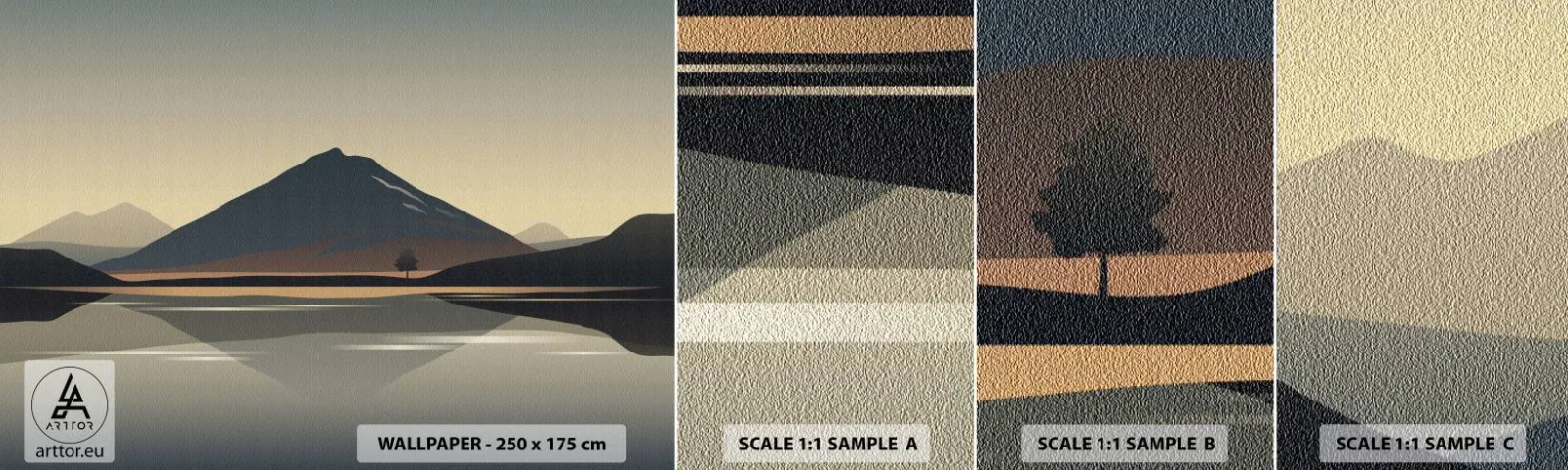 Amostra de Papel de Parede Standard Eco - Reflexo de espelho - Iceberg, Pedaço, Paisagem - 100x30 cm