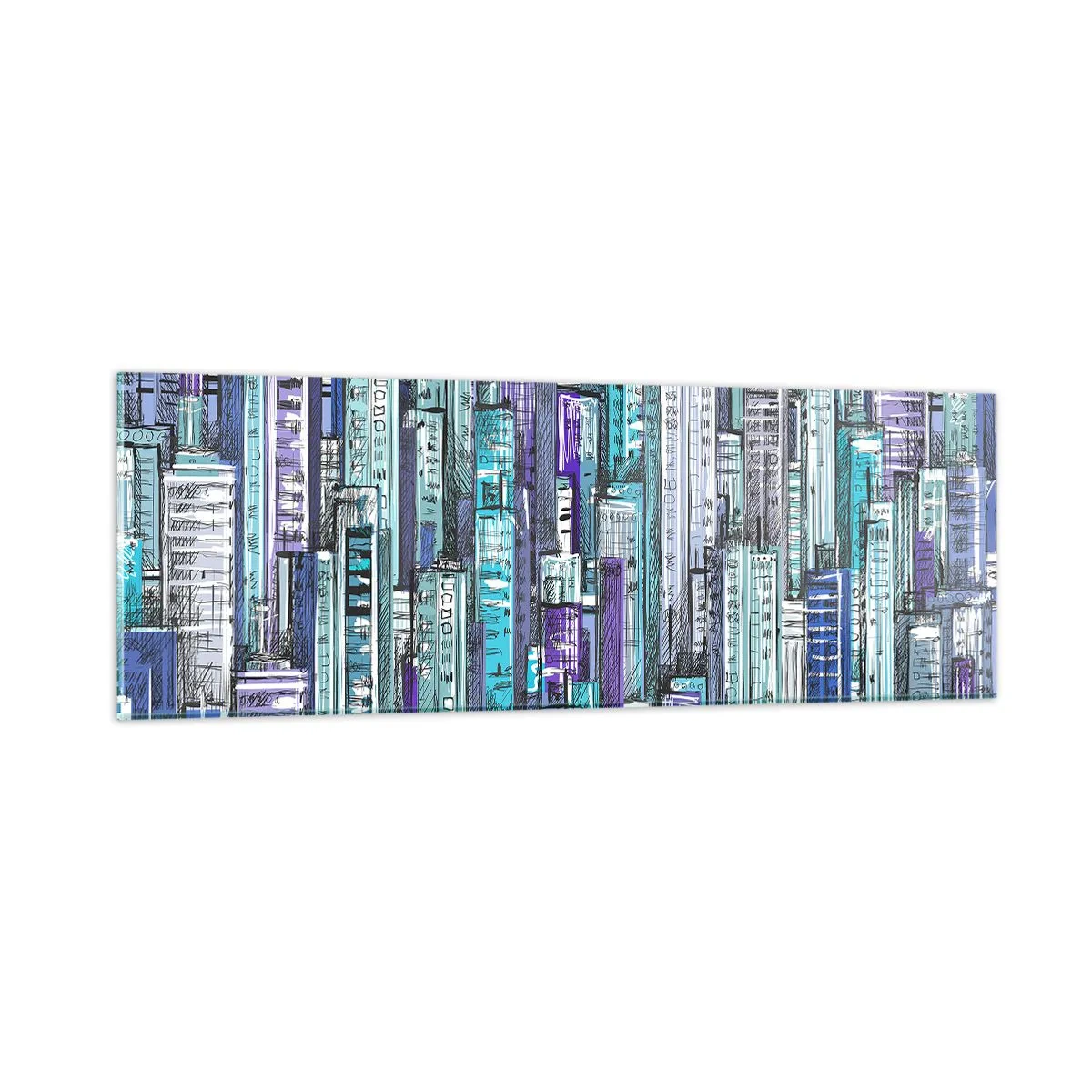 Quadro em vidro - Azul do céu - 90x30 cm