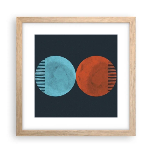 Pôster com moldura de carvalho claro - Apenas geometria? - 30x30 cm