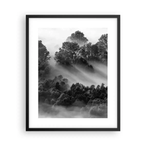 Pôster com moldura preta - Levantar-se do sono - 40x50 cm