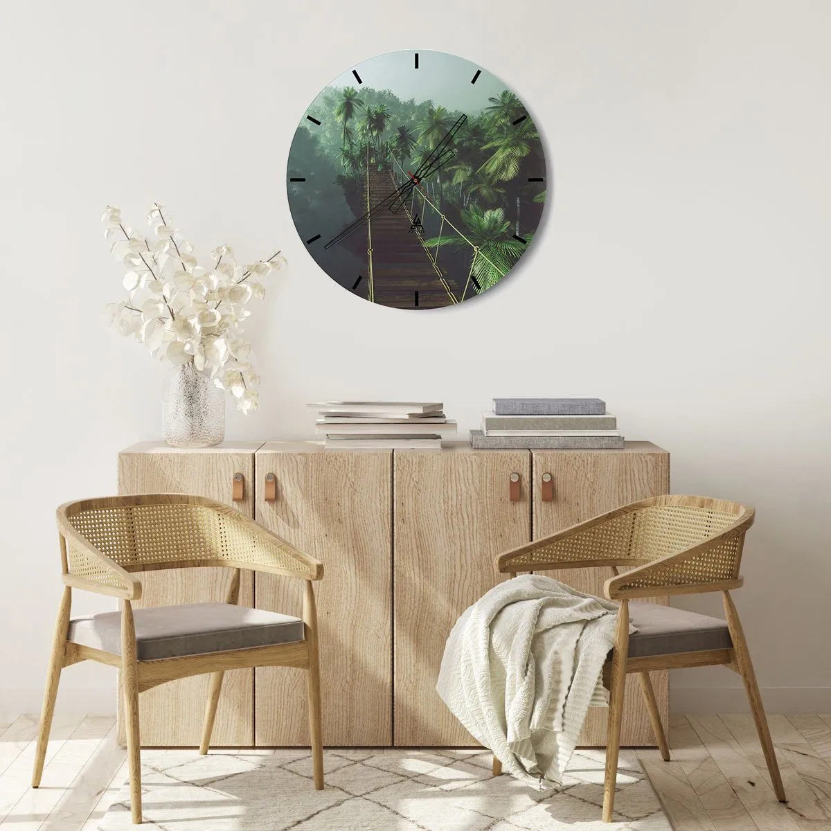 Relógio de parede - Relógio em vidro - Sobre o verde fervente - 40x40 cm