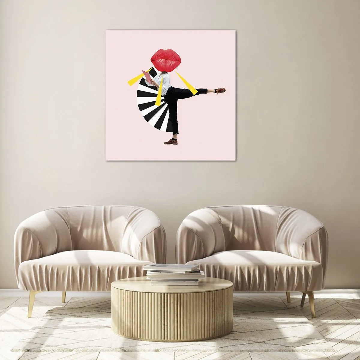 Quadro em vidro - Arte pop surreal - 50x50 cm