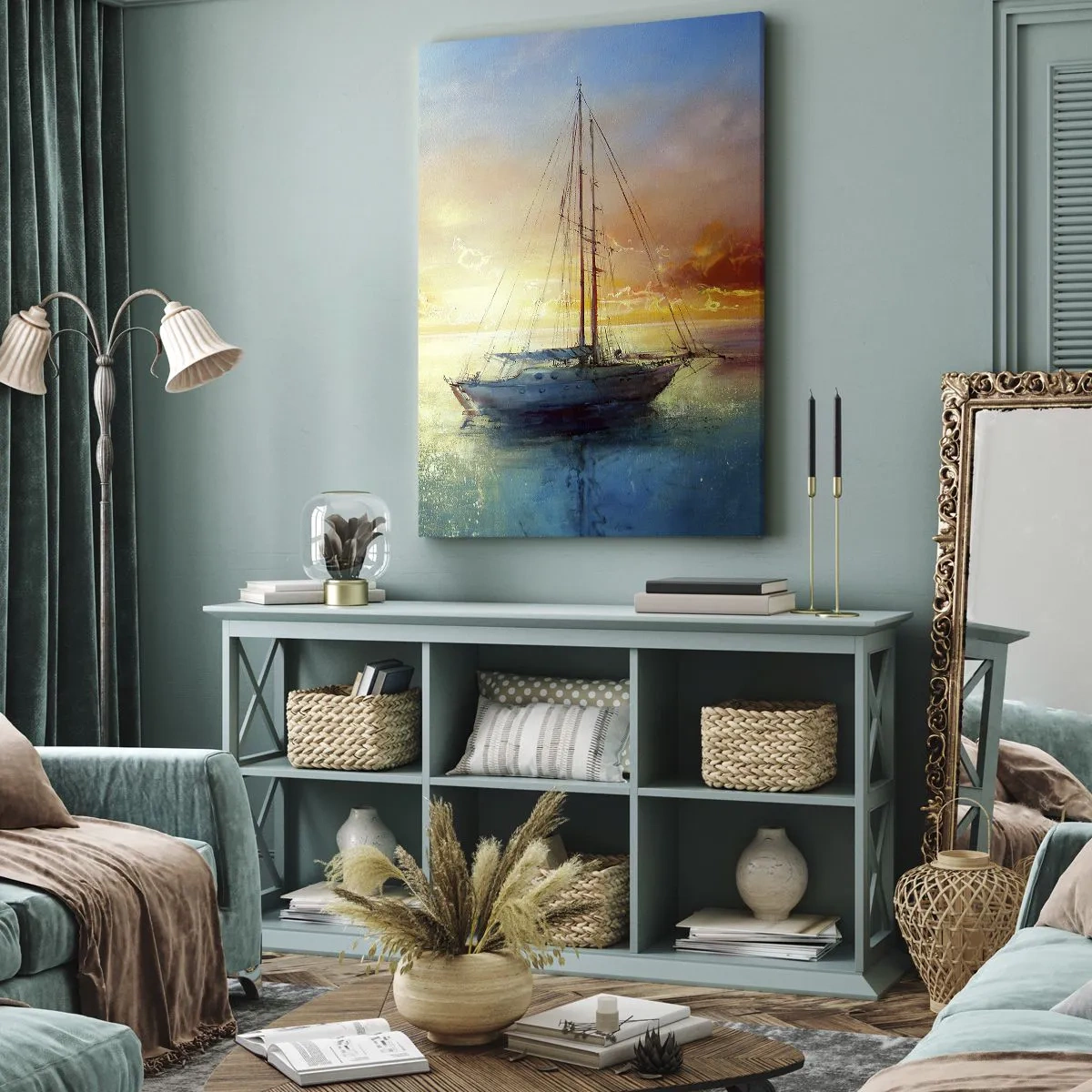 Quadro em tela - Na baía dourada - 50x70 cm