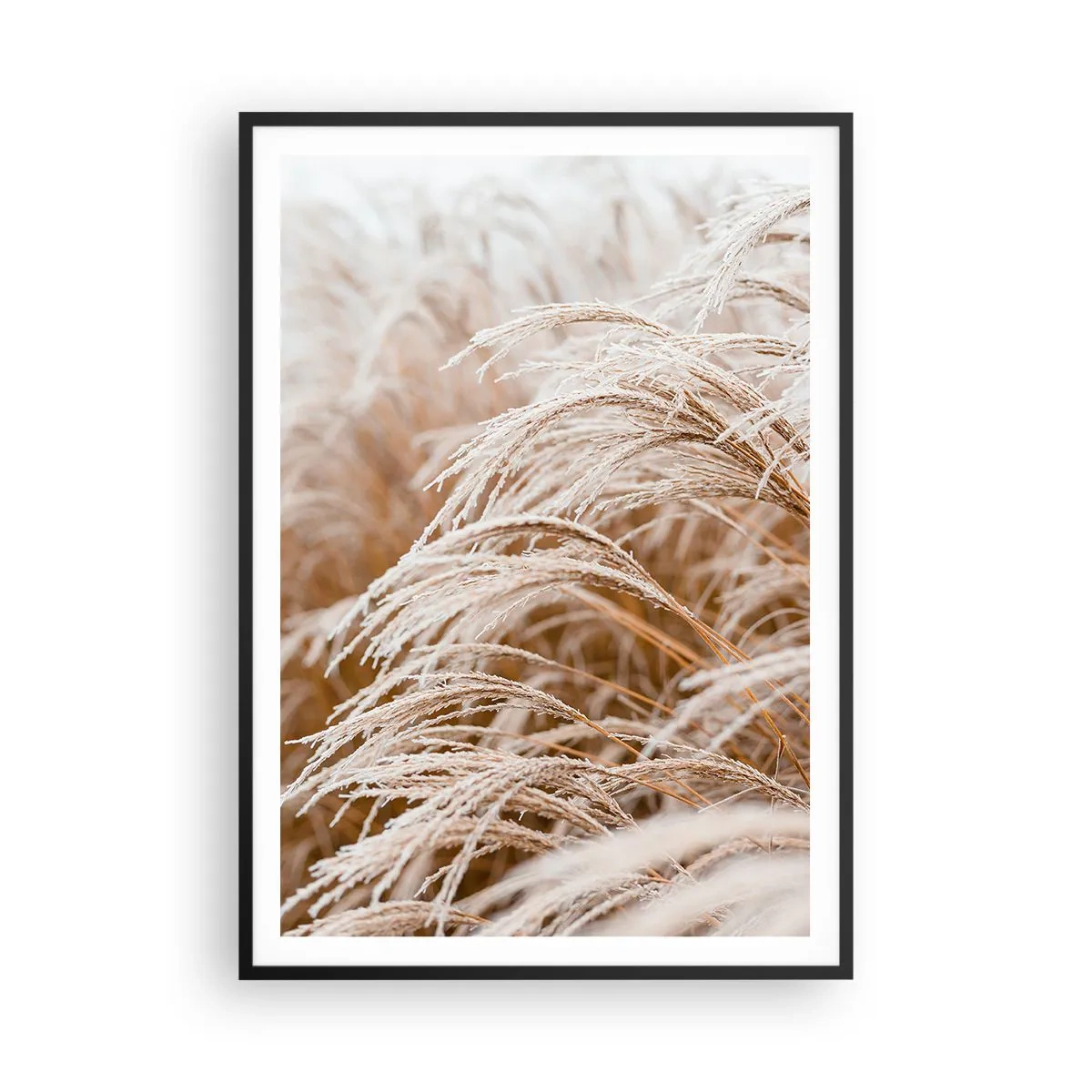 Pôster com moldura preta - Curvar-se ao sol de outono - 70x100 cm