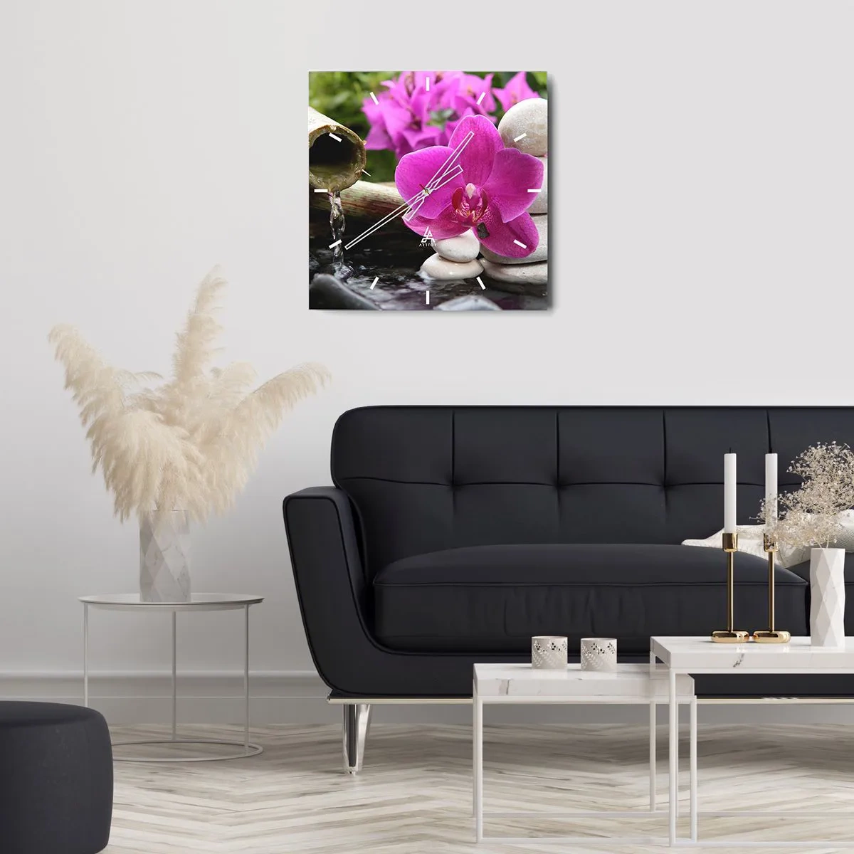 Relógio de parede - Relógio em vidro - Descanso imediato - 30x30 cm