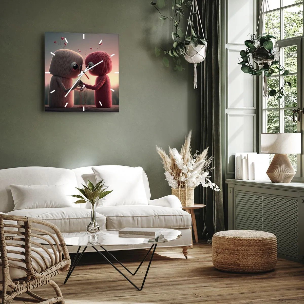 Relógio de parede - Relógio em vidro - Todos podem amar - 40x40 cm