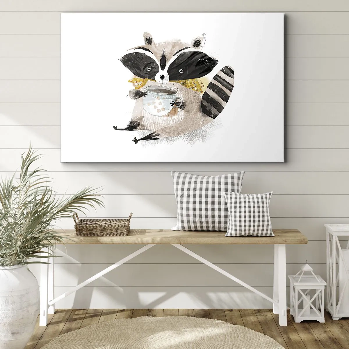 Quadro em tela - O meu amigo guaxinim - 100x70 cm