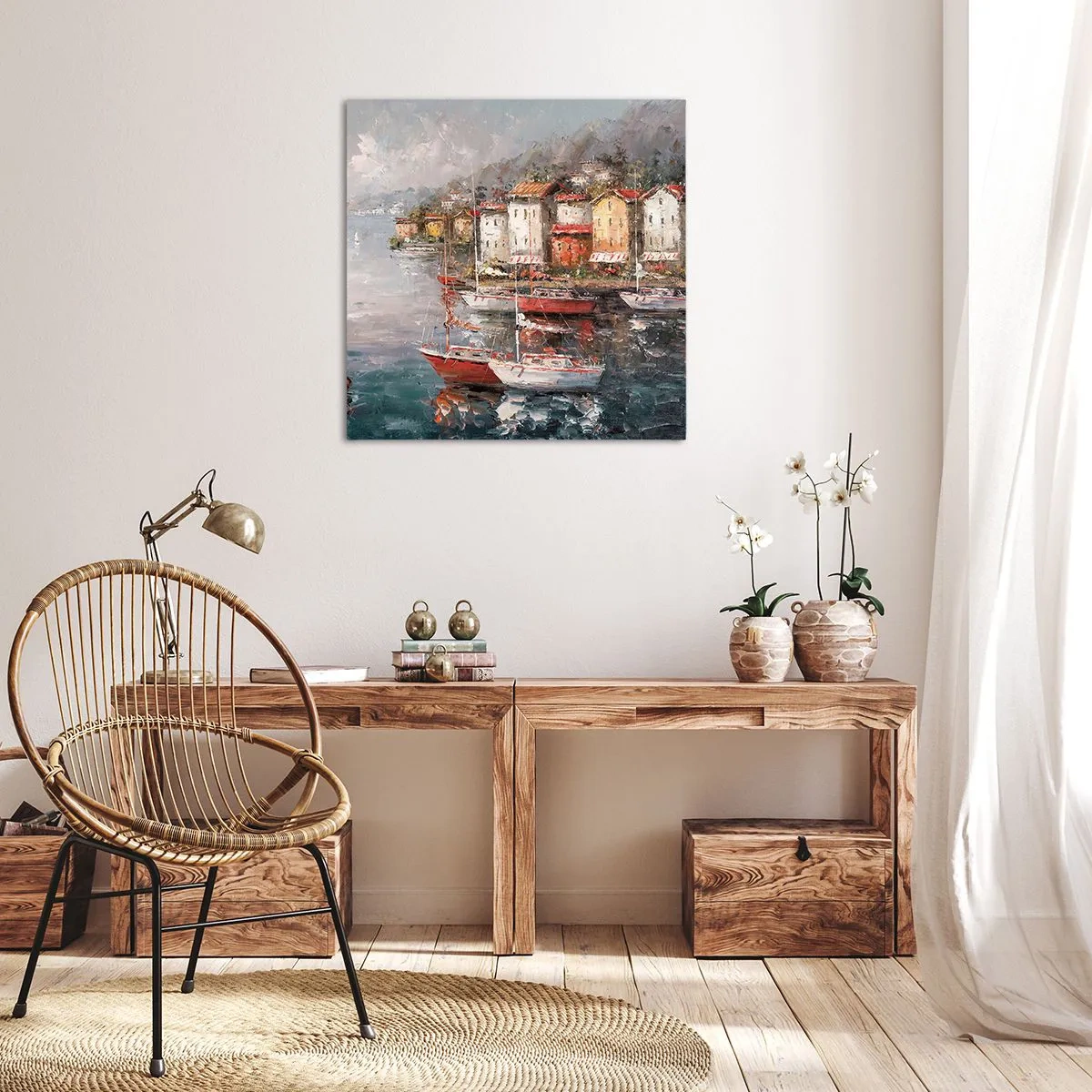 Quadro em tela - Refúgio romântico - 30x30 cm
