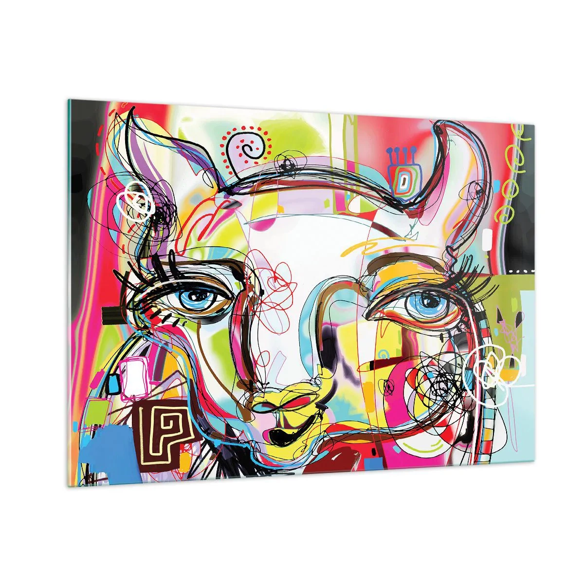 Quadro em vidro - A riqueza da natureza do gato - 100x70 cm