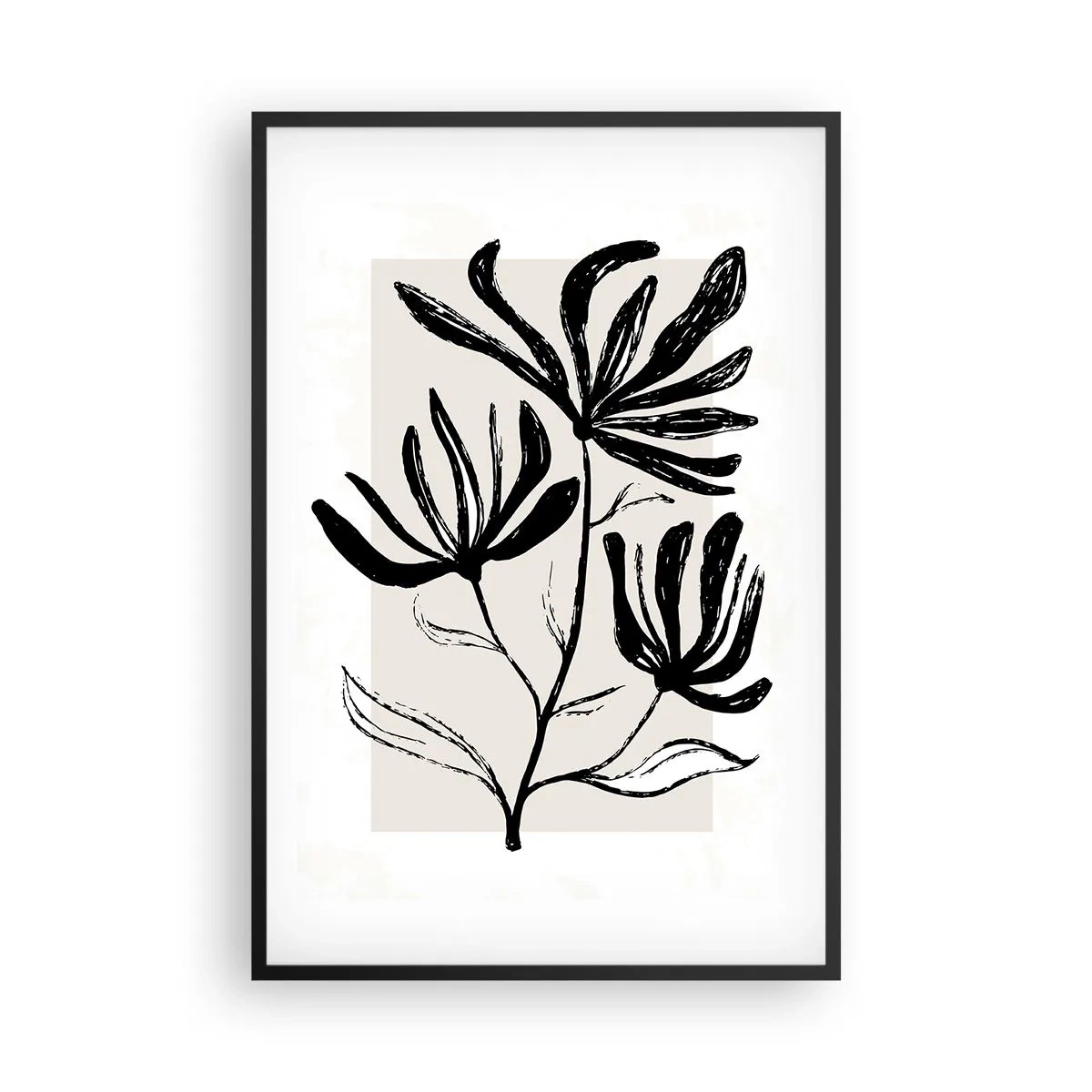 Pôster com moldura preta - Esboço para o herbário - 61x91 cm