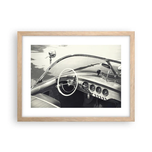 Pôster com moldura de carvalho claro - Tempo para os ricos - 40x30 cm