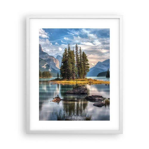 Pôster em moldura branca - Por águas grandes e límpidas… - 40x50 cm