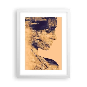 Pôster em moldura branca - Linda por natureza - 30x40 cm