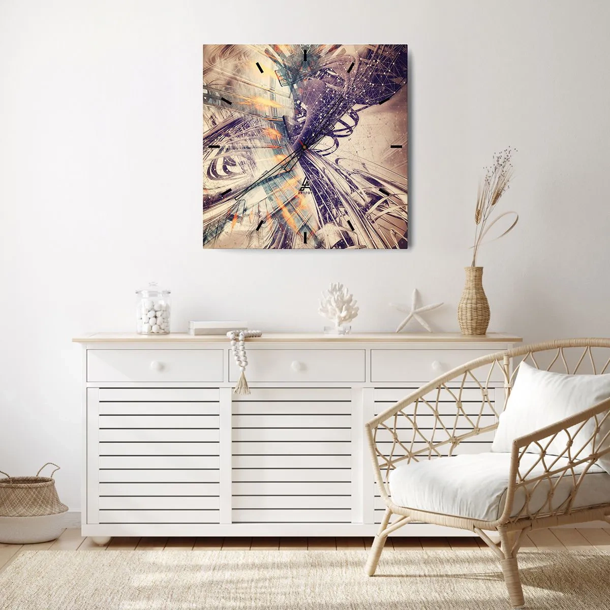 Relógio de parede - Relógio em vidro - Com muita pressa - 40x40 cm