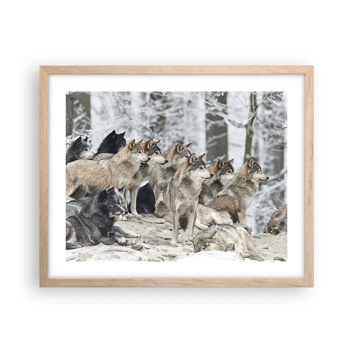 Pôster com moldura de carvalho claro - Família e amigos - 50x40 cm