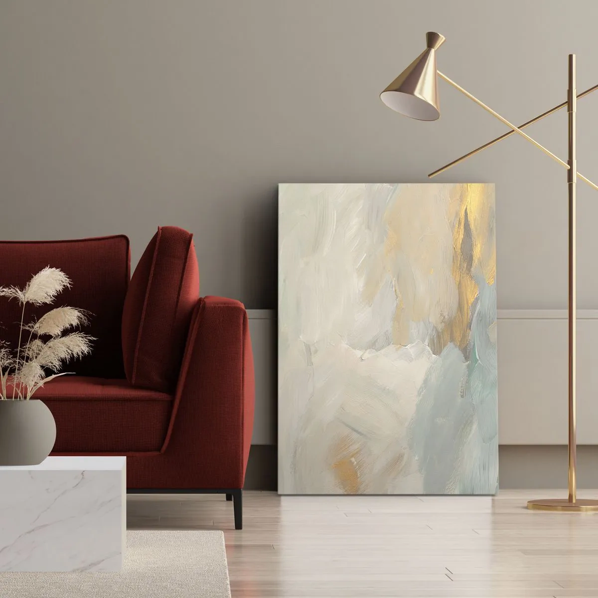 Quadro em tela - Abstração – a terra da gentileza - 45x80 cm