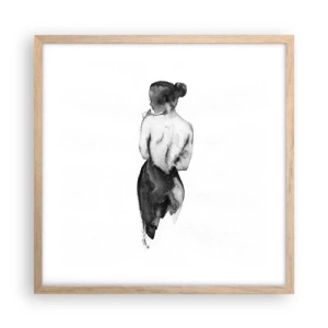 Pôster com moldura de carvalho claro - Com ela, o mundo desaparece - 50x50 cm