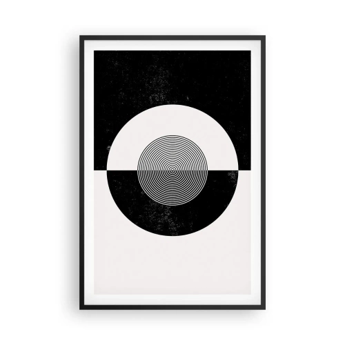 Pôster com moldura preta - Harmonia a preto e branco - 61x91 cm