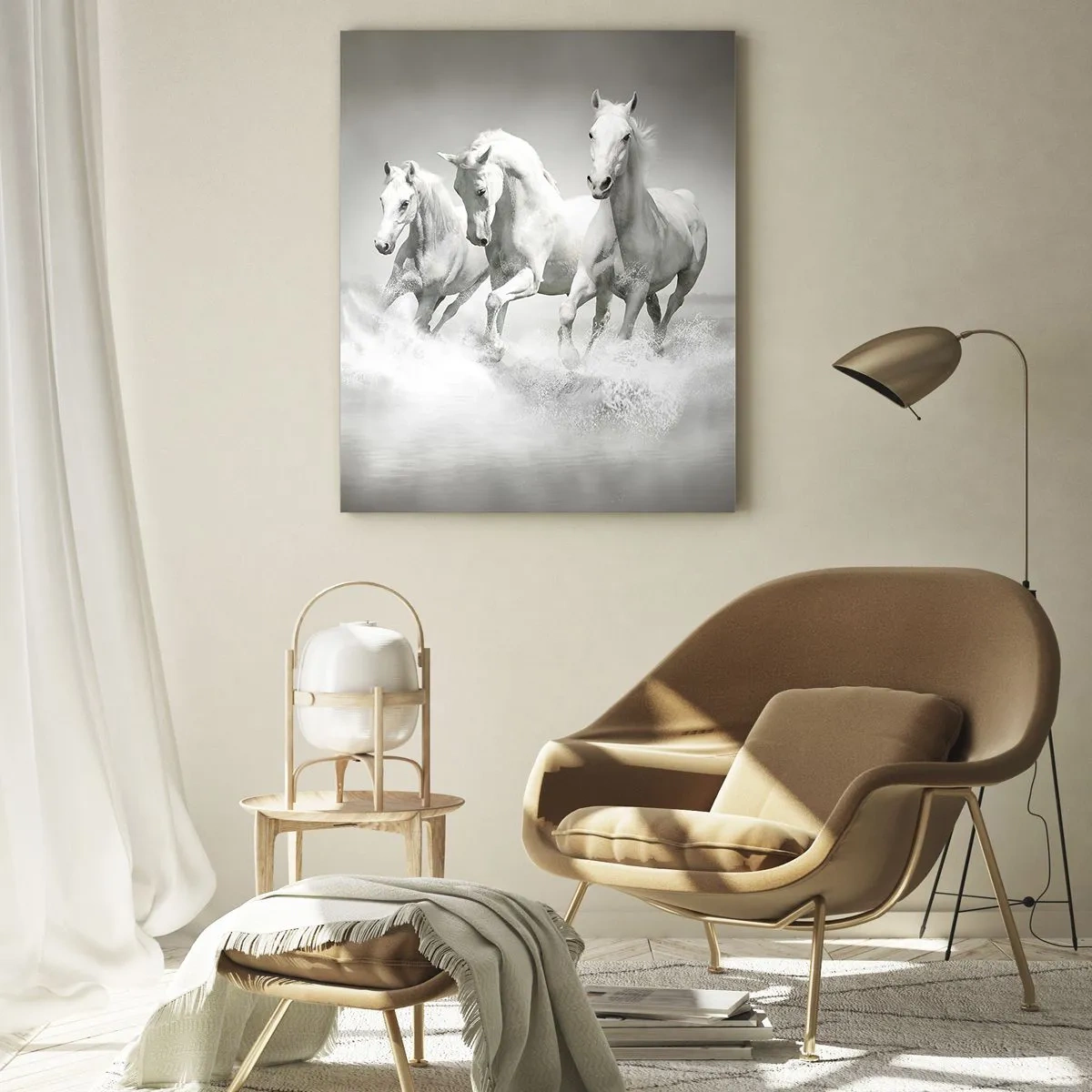 Quadro em vidro - Loucura branca - 70x100 cm