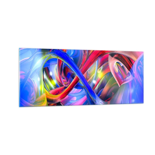 Quadro em vidro - Dança das cores - 100x40 cm