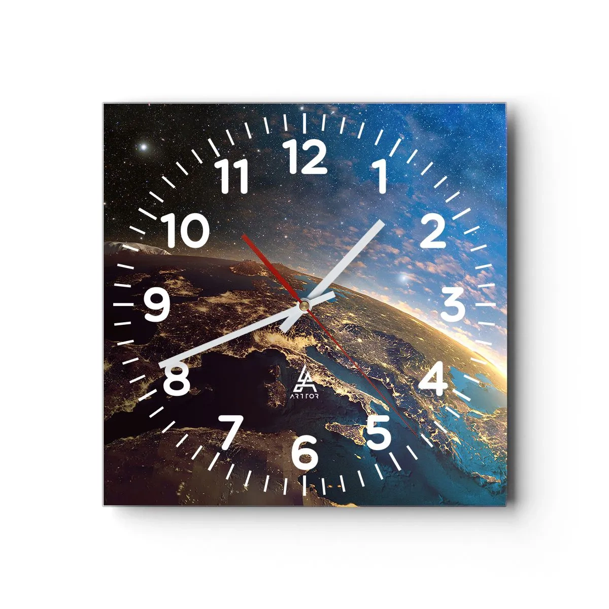Relógio de parede - Relógio em vidro - Vamos olhar para nós mesmos à distância - 30x30 cm