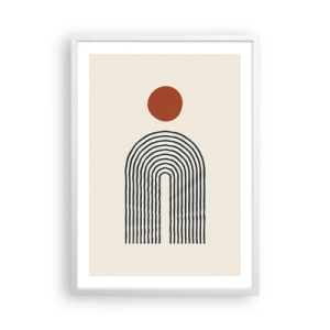 Pôster em moldura branca - Magnetismo de formas e cores - 50x70 cm