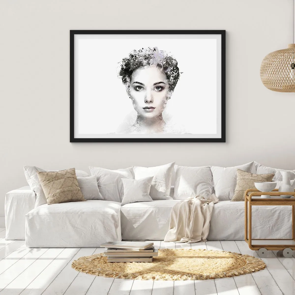 Pôster com moldura preta - Um retrato extremamente elegante - 70x50 cm