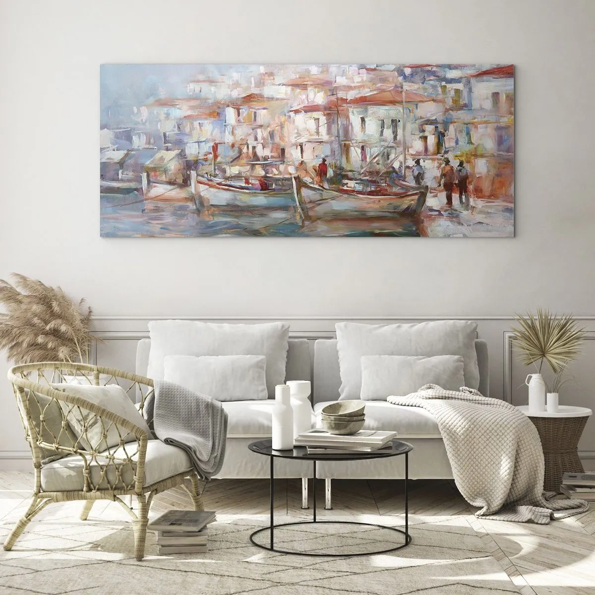 Quadro em vidro - Férias em pastel - 100x40 cm