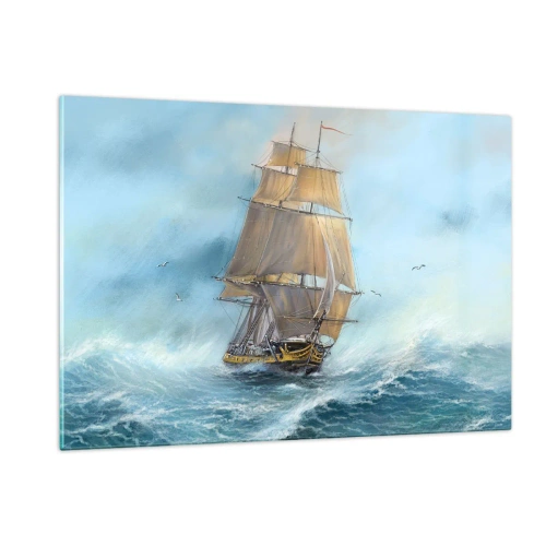Quadro em vidro - Correndo sobre as ondas - 120x80 cm