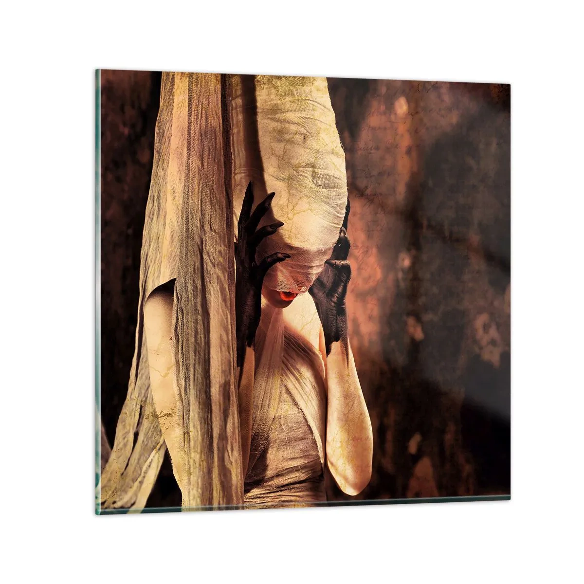 Quadro em vidro - Entre o bem e o mal - 40x40 cm