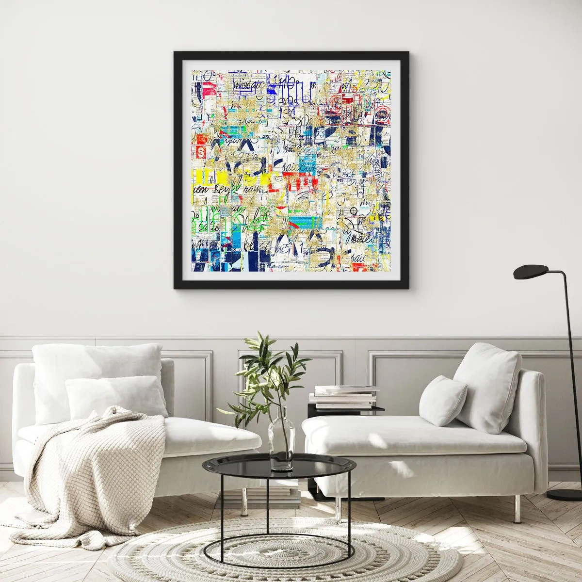 Pôster com moldura preta - Simplesmente agradável aos olhos - 40x40 cm