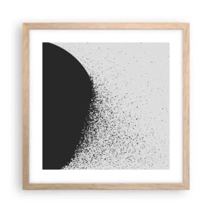 Pôster com moldura de carvalho claro - Movimento das moléculas - 40x40 cm