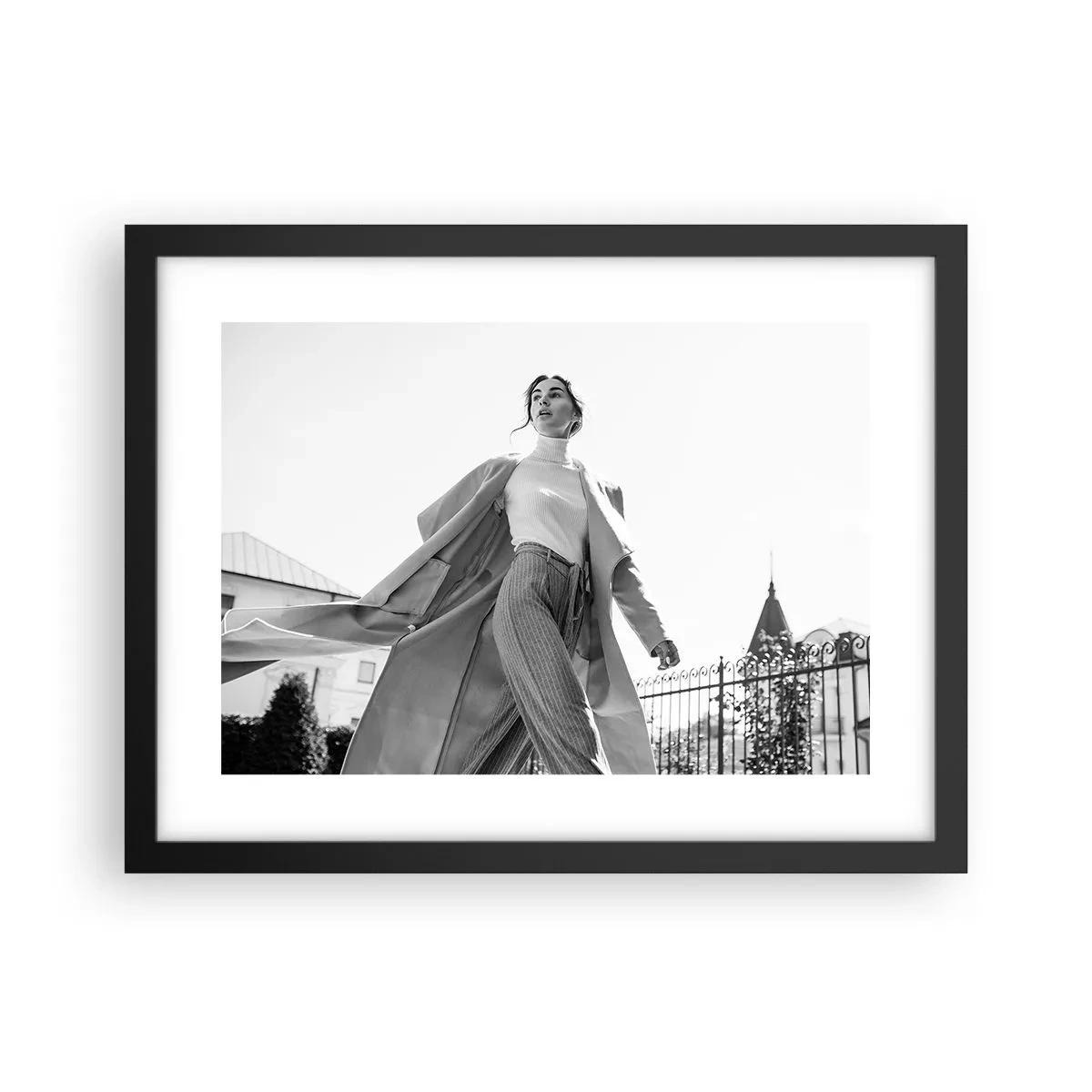 Pôster com moldura preta - Vens comigo? - 40x30 cm