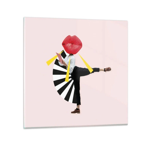 Quadro em vidro - Arte pop surreal - 40x40 cm