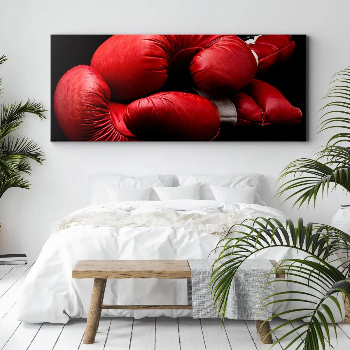 Quadro em tela - As emoções da luta ficaram para trás - 90x30 cm