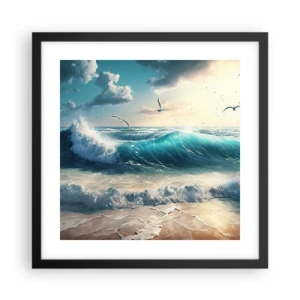 Pôster com moldura preta - Cantarola apenas para si - 40x40 cm