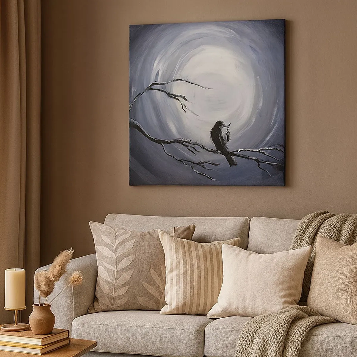 Quadro em tela - A chave para o mistério da noite - 30x30 cm