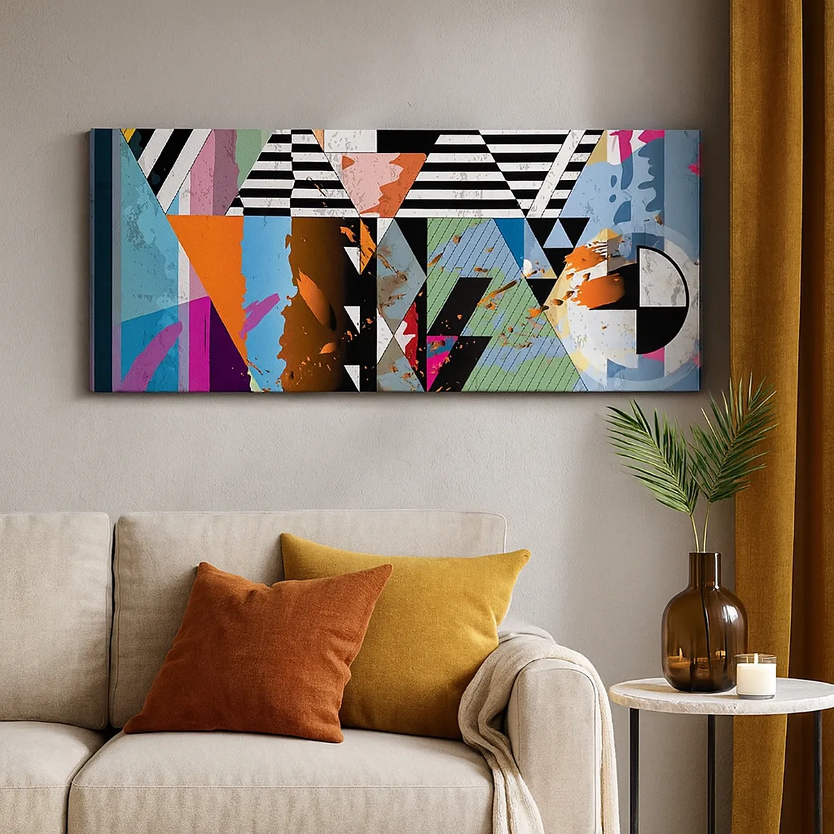 Quadro em tela - Geométrica e organicamente - 30x30 cm